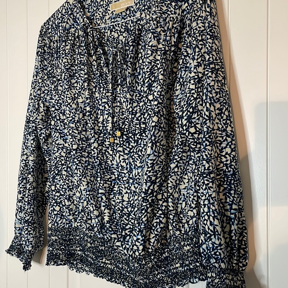 MICHAEL KORS blouse -black, blue and white